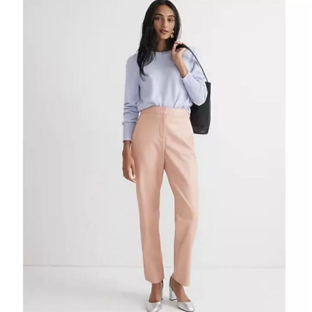J.Crew Kate Straight-leg Pants in Luxury Camel Pink Faux Leather Women’s Size 00